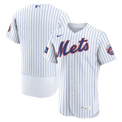 New York Mets Nike Home Sponsor Patch Authentic Jersey - White - Nike Discount
