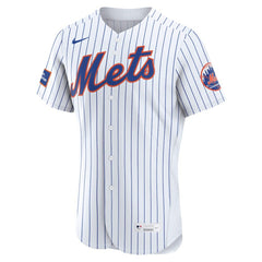 New York Mets Nike Home Sponsor Patch Authentic Jersey - White - Nike Discount