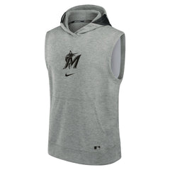 Miami Marlins Nike Authentic Collection Early Work Dri-FIT Sleeveless Hoodie - Heather Gray - Nike Online