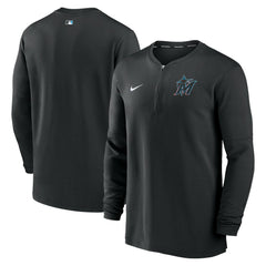 Miami Marlins Nike Authentic Collection Game Time Performance Quarter-Zip Top - Black - Nike on Sale