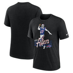 Nike Josh Allen Buffalo Bills Player Graphic T-Shirt Heather Black