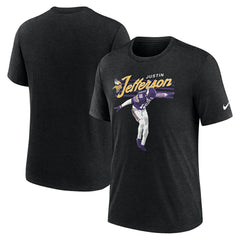 Nike Justin Jefferson Minnesota Vikings Player Graphic T-Shirt Heather Black