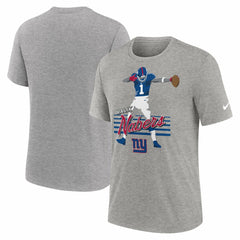Nike Malik Nabers New York Giants Player Graphic T-Shirt Heather Gray