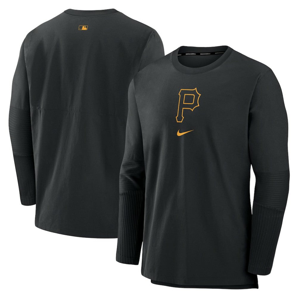 Pittsburgh Pirates Nike Authentic Collection Player Dri-FIT Lightweight Pullover - Black - Nike Lifestyle