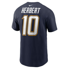 Nike Justin Herbert Los Angeles Chargers Alternate Super Chargers Name & Number T-Shirt Navy