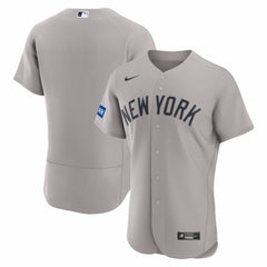 New York Yankees Nike Road Sponsor Patch Authentic Jersey - Gray - Nike Online
