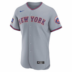 New York Mets Nike Road Sponsor Patch Authentic Jersey - Gray - Nike Sale