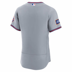 New York Mets Nike Road Sponsor Patch Authentic Jersey - Gray - Nike Sale