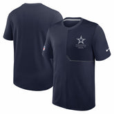 Nike Dallas Cowboys Sideline UV Dri-FIT Coach Shirt Navy
