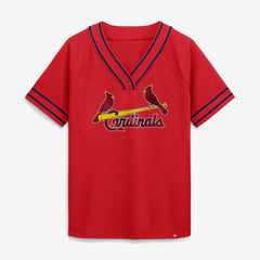 St. Louis Cardinals Fanatics Women's Diva Race Ahead Raglan V-Neck T-Shirt - Red - Fanatics on Sale