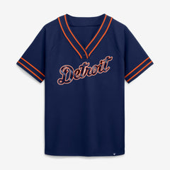 Detroit Tigers Fanatics Women's Diva Race Ahead Raglan V-Neck T-Shirt - Navy - Fanatics Sale