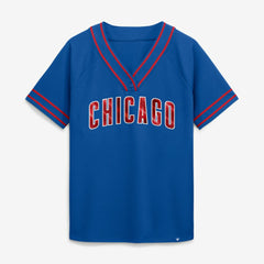 Chicago Cubs Fanatics Women's Diva Race Ahead Raglan V-Neck T-Shirt - Royal - Fanatics Sale