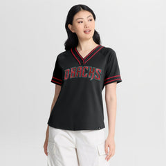 Arizona Diamondbacks Fanatics Women's Diva Race Ahead Raglan V-Neck T-Shirt - Black - Fanatics on Sale