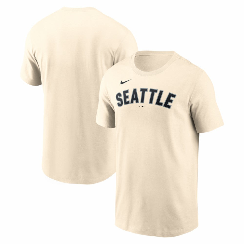 Seattle Mariners Nike Alternate Wordmark T-Shirt - Cream - Nike Lifestyle