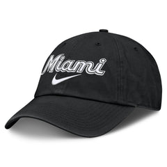 Miami Marlins Nike Primetime Club Adjustable Hat - Black - Nike Discount
