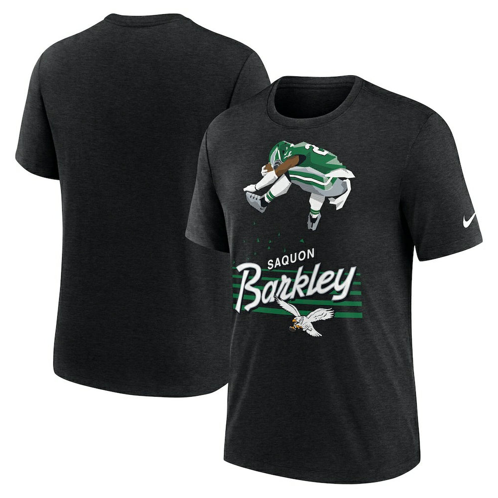 Nike Saquon Barkley Philadelphia Eagles Player Graphic T-Shirt Heather Black