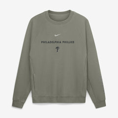 Philadelphia Phillies Nike Statement Primary Raglan Dri-FIT Sweatshirt - Olive - Nike Lifestyle