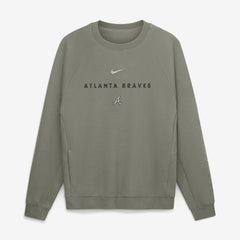 Atlanta Braves Nike Statement Primary Raglan Dri-FIT Sweatshirt - Olive - Nike Lifestyle