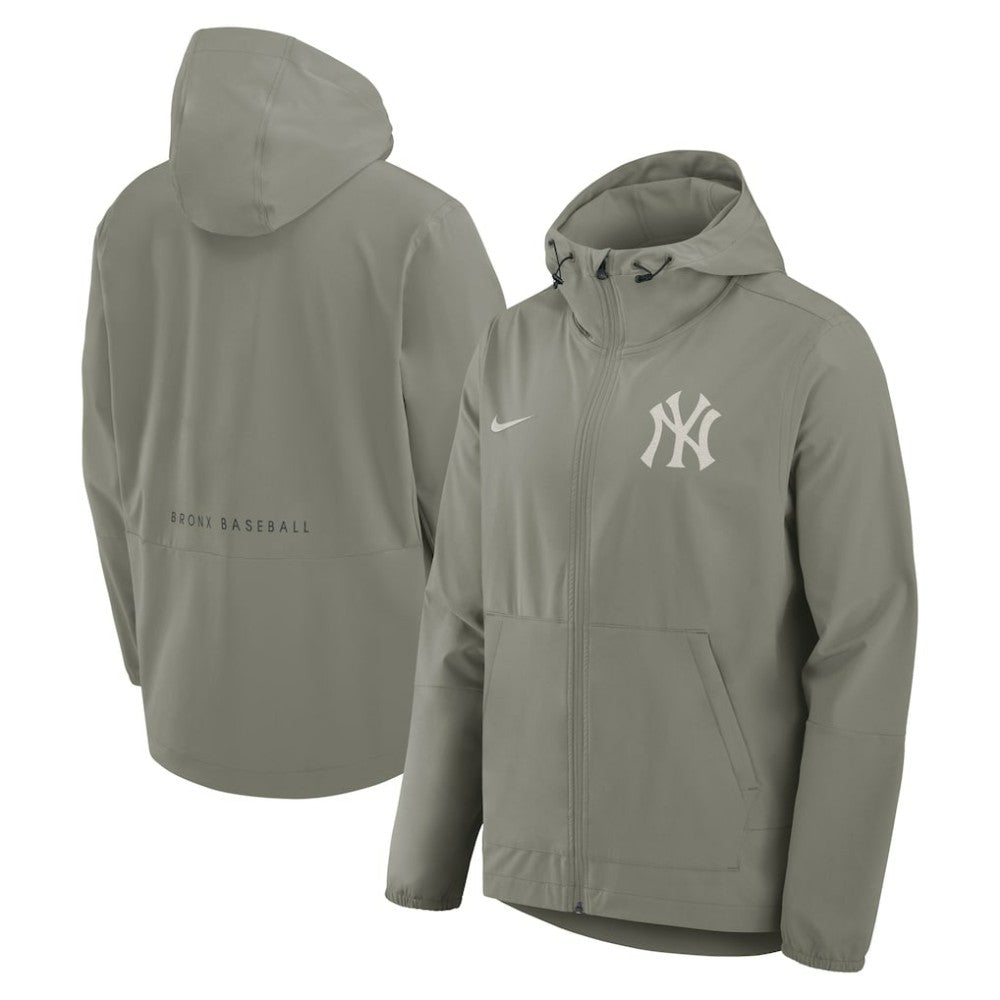 New York Yankees Nike Unlimited Packable Full-Zip Hooded Jacket - Olive - Nike Lifestyle