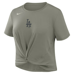 Los Angeles Dodgers Nike Women's One Twist Dri-FIT Cropped T-Shirt - Olive - Nike Online