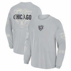 Fanatics Chicago Bears Oversized Type Play Long Sleeve T-Shirt Gray
