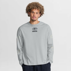 Fanatics Green Bay Packers Oversized Type Play Long Sleeve T-Shirt Gray