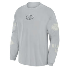 Fanatics Kansas City Chiefs Oversized Type Play Long Sleeve T-Shirt Gray