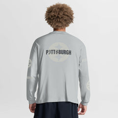 Fanatics Pittsburgh Steelers Oversized Type Play Long Sleeve T-Shirt Gray