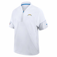 Nike Los Angeles Chargers Sideline Short Sleeve Quarter-Zip Coach Jacket White