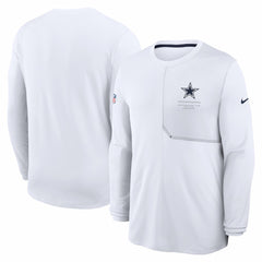 Nike Dallas Cowboys Sideline Coach UV Dri-FIT Long Sleeve Shirt White
