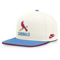 St. Louis Cardinals Nike Cooperstown Pro Dri-FIT Snapback Hat - Cream/Light Blue - Nike on Sale