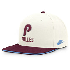 Philadelphia Phillies Nike Cooperstown Pro Dri-FIT Snapback Hat - Cream/Burgundy - Nike on Sale