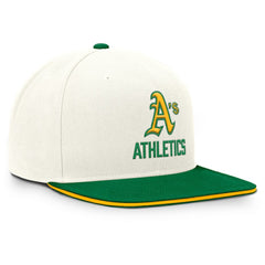 Athletics Nike Cooperstown Pro Dri-FIT Snapback Hat - Cream/Green - Nike Discount