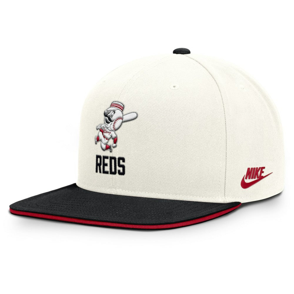 Cincinnati Reds Nike Cooperstown Pro Dri-FIT Snapback Hat - Cream/Black - Nike Discount