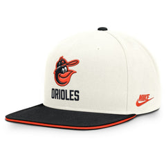 Baltimore Orioles Nike Cooperstown Pro Dri-FIT Snapback Hat - Cream/Black - Nike Online