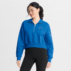 Nike Detroit Lions Women's Phoenix Fleece Quarter-Zip Sweatshirt Blue
