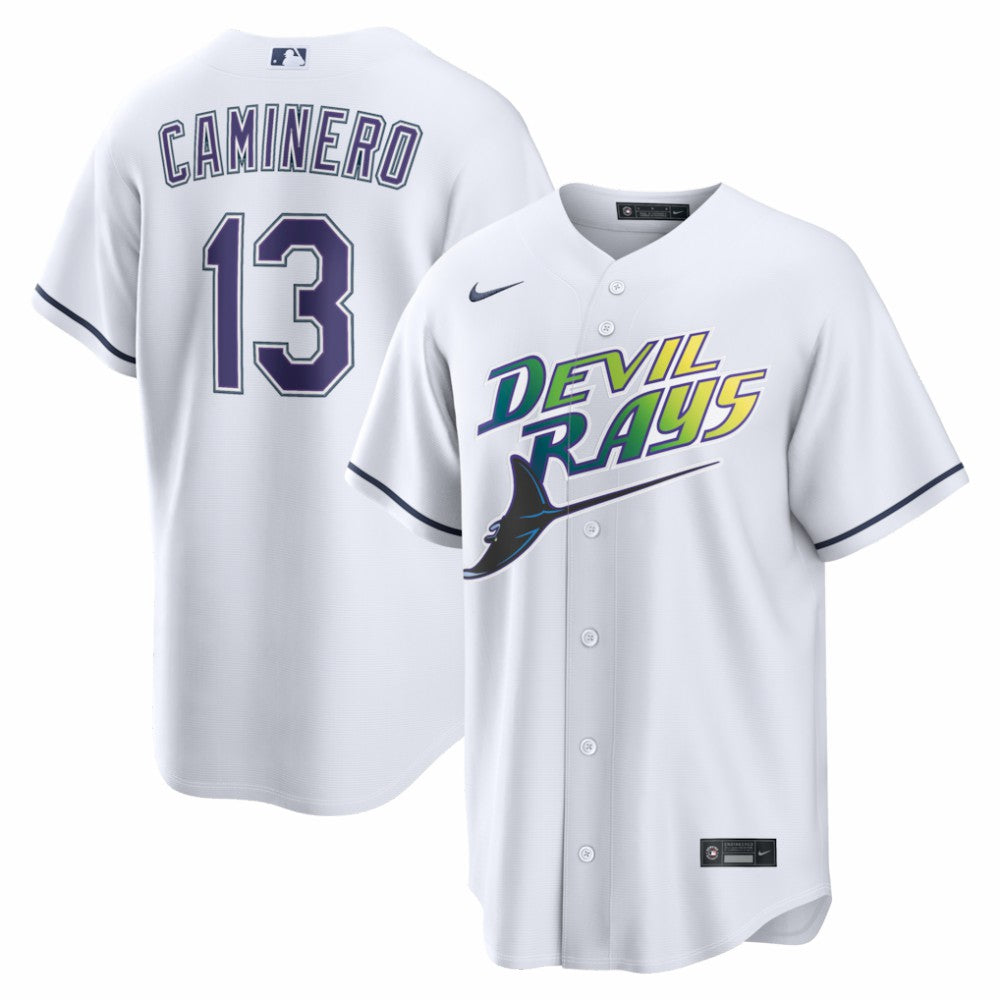 Junior Caminero Tampa Bay Rays Nike Alternate 2 Replica Jersey - White - Nike Sale