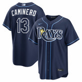 Junior Caminero Tampa Bay Rays Nike Road Replica Jersey - Navy - Nike Lifestyle