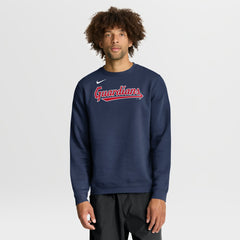 Cleveland Guardians Nike Primetime Wordmark Sweatshirt - Navy - Nike Lifestyle