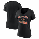 Philadelphia Flyers Logo Athletic Women's Arch Victory V-Neck T-Shirt - Black - NHL 2001552675