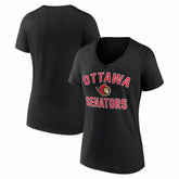 Ottawa Senators Logo Athletic Women's Arch Victory V-Neck T-Shirt - Black - NHL 2001552676