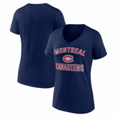 Montreal Canadiens Logo Athletic Women's Arch Victory V-Neck T-Shirt - Navy - NHL 2001552681