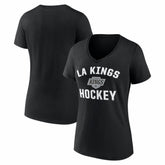 Los Angeles Kings Logo Athletic Women's Arch Victory V-Neck T-Shirt - Black - NHL 2001552683