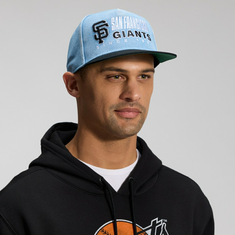 San Francisco Giants Fanatics Twinbill Snapback Hat - Denim - Fanatics on Sale