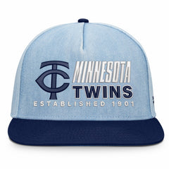 Minnesota Twins Fanatics Twinbill Snapback Hat - Denim - Fanatics on Sale