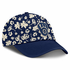 Milwaukee Brewers Fanatics Women's Blossom Adjustable Hat - Navy - Fanatics Sale