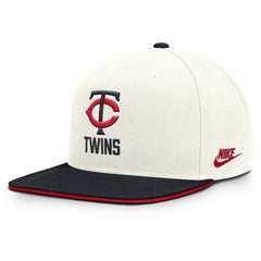 Minnesota Twins Nike Cooperstown Pro Dri-FIT Snapback Hat - Cream/Navy - Nike on Sale