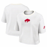 Nike Buffalo Bills Women's Striped Cropped T-Shirt White/Cream