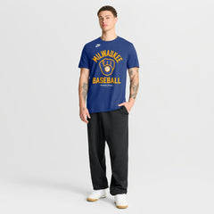 Milwaukee Brewers Nike Cooperstown Collection T-Shirt - Royal - Nike on Sale