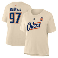 Connor McDavid Edmonton Oilers Fanatics Women's Alternate Name & Number T-Shirt - Beige - NHL 2001569333